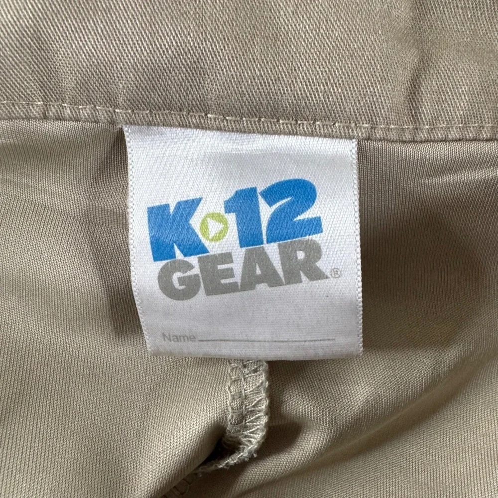 K-12 Gear Girls Khaki Pleated School Uniform Skort Size 9 Juniors Tan Skirt
